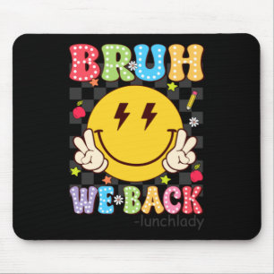 Bruh Back Lunch Lady Retro Smile Face Dalmatian Mouse Pad