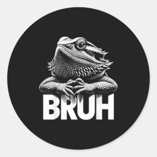 Bruh Bearded Dragon Classic Round Sticker