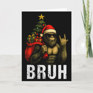 Bruh Bigfoot Christmas Funny Christmas Tree Xmas S Card