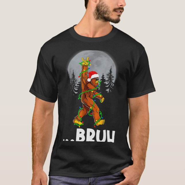 Bruh Bigfoot Christmas Shirt Christmas Tree Xmas S (Front)