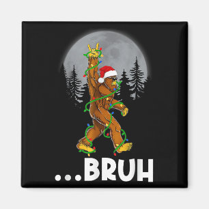 Bruh Bigfoot Christmas Shirt Christmas Tree Xmas S Magnet