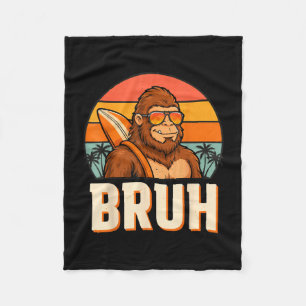 Bruh bigfoot meme graphic boys men funny sasquatch fleece blanket