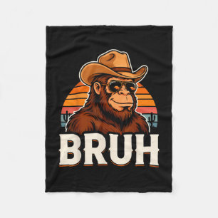 Bruh bigfoot meme graphic boys men funny sasquatch fleece blanket