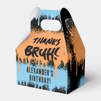 Bruh Boy's Birthday Neon Graffiti Orange Blue