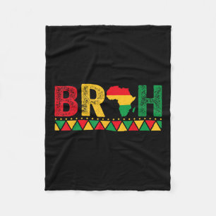 Bruh Boys Kids African American Funny Black Histor Fleece Blanket