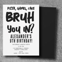 Bruh Boy's Teenager Birthday Party Teen Boy