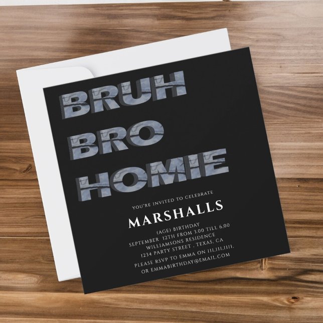 bruh bro homie 3D typography Invitation (Creator Uploaded)