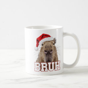 Bruh Capybara Funny Santa Hat Christmas Season Cap Coffee Mug
