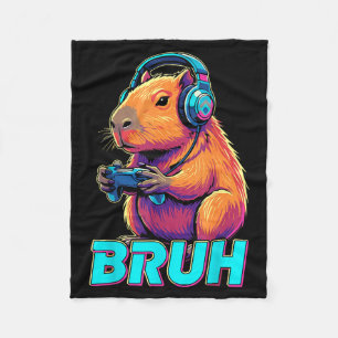 Bruh Capybara Funny Video Games Capybaras Fleece Blanket