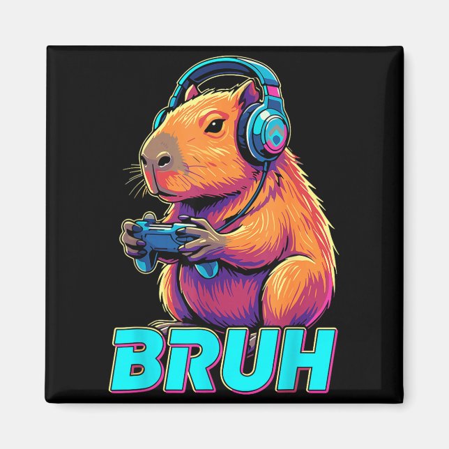 Bruh Capybara Funny Video Games Capybaras  Magnet (Front)