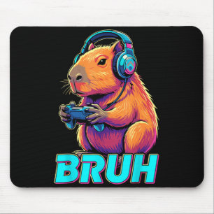 Bruh Capybara Funny Video Games Capybaras  Mouse Pad