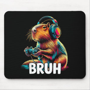 Bruh Capybaras Funny Video Games Capybara Mouse Pad
