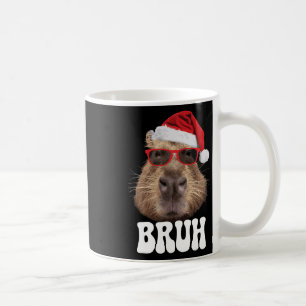 Bruh Capyra Funny Santa Hat Christmas Season Capyr Coffee Mug