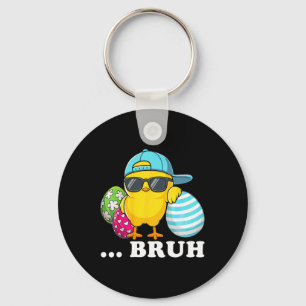 Bruh Chick Dabbing Happy Easter Day Eggs Boys Girl Key Ring