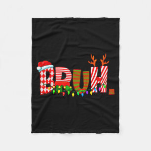 Bruh Christmas Costume Xmas Elf Santa Rudolph Pjs  Fleece Blanket