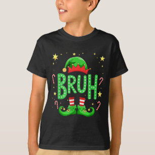 Bruh Christmas Elf Funny Xmas Kids Boys Christmas T-Shirt