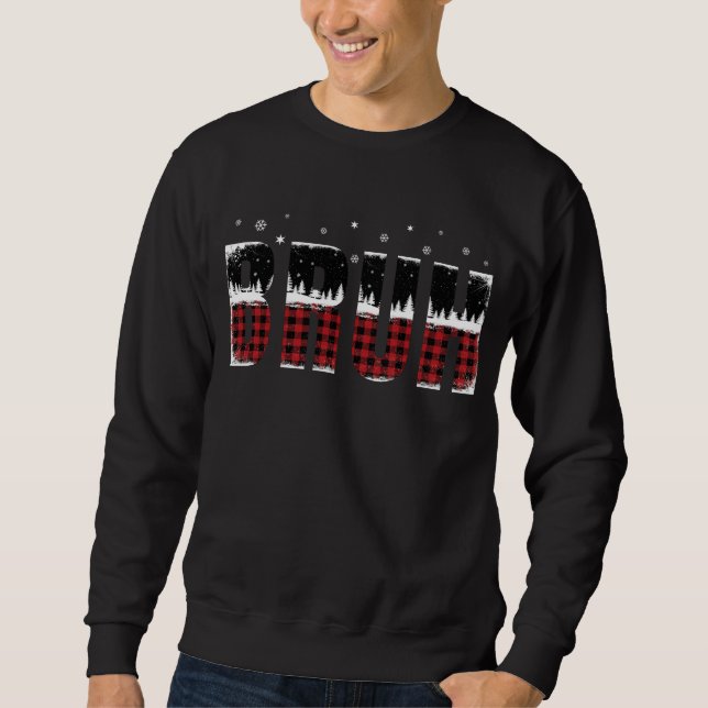 Bruh Christmas Forest Trees Funny Meme Enthusiast Sweatshirt (Front)
