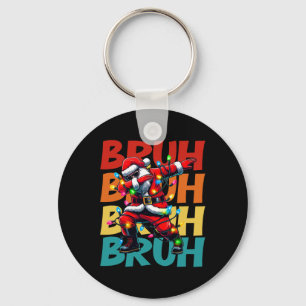 Bruh Christmas Funny Santa Claus Dabbing Kids Boys Key Ring