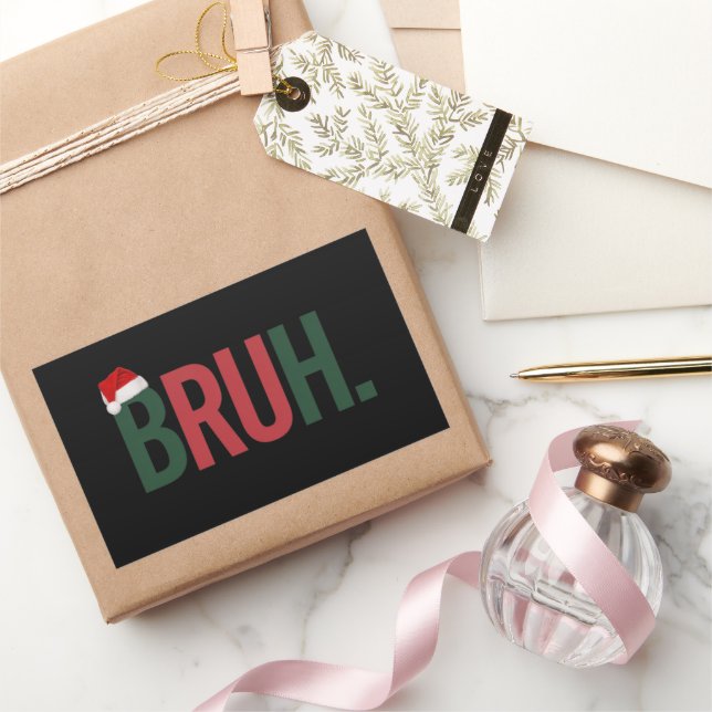 Bruh Christmas Gifts For Him Her Mum Dad Bro Sis  Rectangular Sticker (Gifting)