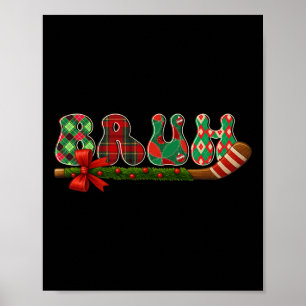 Bruh Christmas Ice Hockey Goalie Player Poster