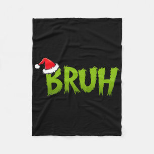 Bruh Christmas Kids Teens Boys Funny Christmas Hum Fleece Blanket