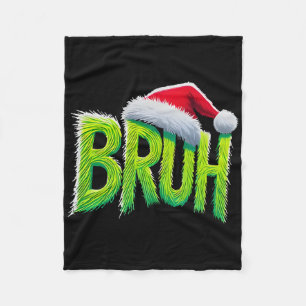 Bruh Christmas Kids Teens Boys Funny Christmas Hum Fleece Blanket