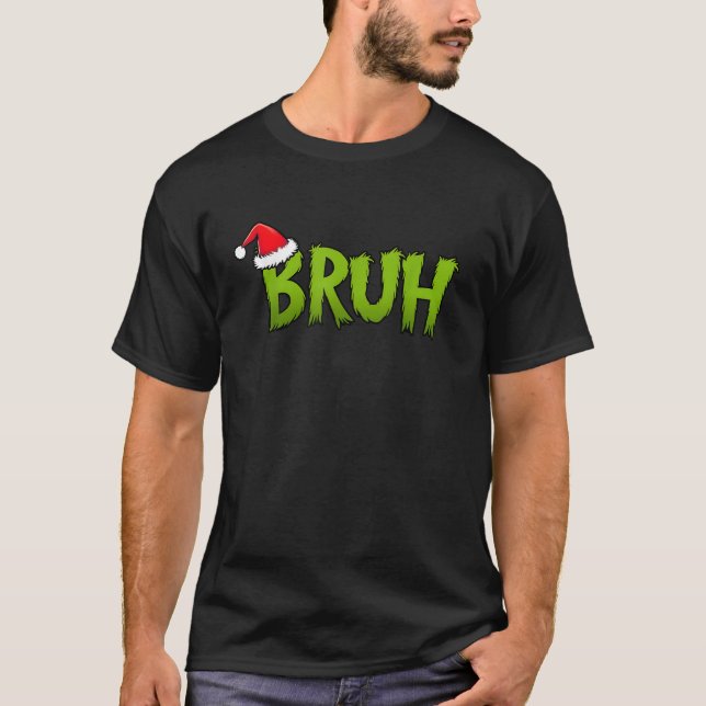 Bruh Christmas Kids Teens Boys Funny Christmas Hum T-Shirt (Front)
