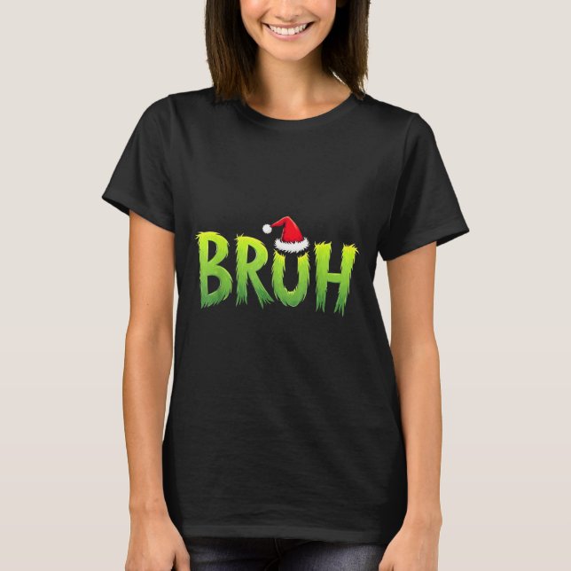 Bruh Christmas Kids Teens Boys Funny Christmas Hum T-Shirt (Front)