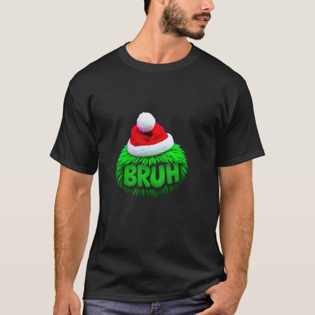 Bruh Christmas Kids Teens Boys Funny Christmas hum T-Shirt (Front)