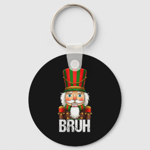 Bruh Christmas Nutcracker Santa Claus Holiday Xmas Key Ring