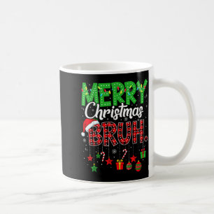 Bruh Christmas Red Plaid Teens Boys Kids Xmas Paja Coffee Mug
