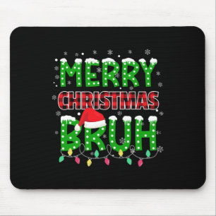Bruh Christmas Red Plaid Teens Boys Kids Xmas Paja Mouse Pad