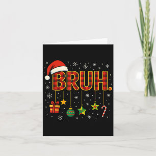 Bruh Christmas Red Plaid Xmas Pyjamas Teens Boys K Card