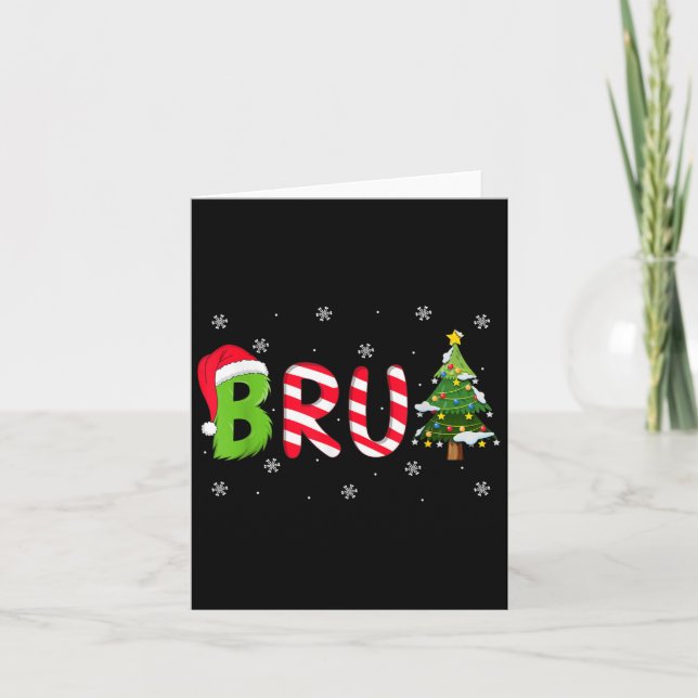 Bruh Christmas Saying Bro Funny Men Boys Bruh Meme Card (Front)