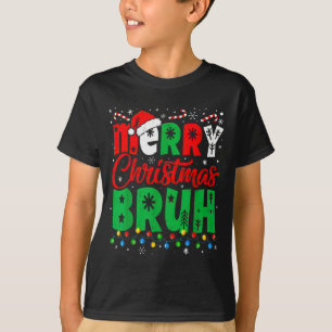 Bruh Christmas Shirt Kids Xmas Men Teen Boys Funny