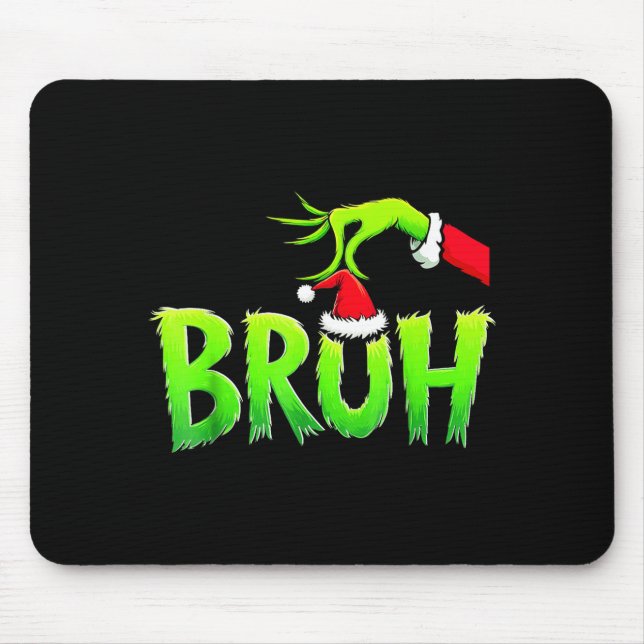 Bruh Christmas Shirt Kids Xmas Teens Boys Funny Ch Mouse Pad (Front)
