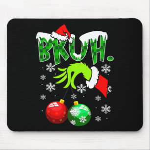 Bruh Christmas Shirt Kids Xmas Teens Boys Funny Ch Mouse Pad