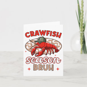 Bruh Crawfish Hat Boy Funny Crawfish Boil Festival Card