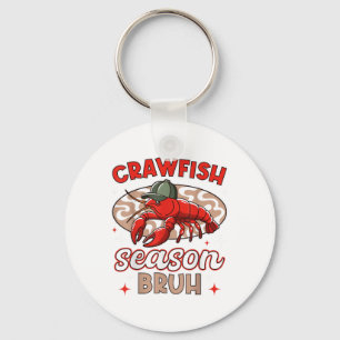 Bruh Crawfish Hat Boy Funny Crawfish Boil Festival Key Ring