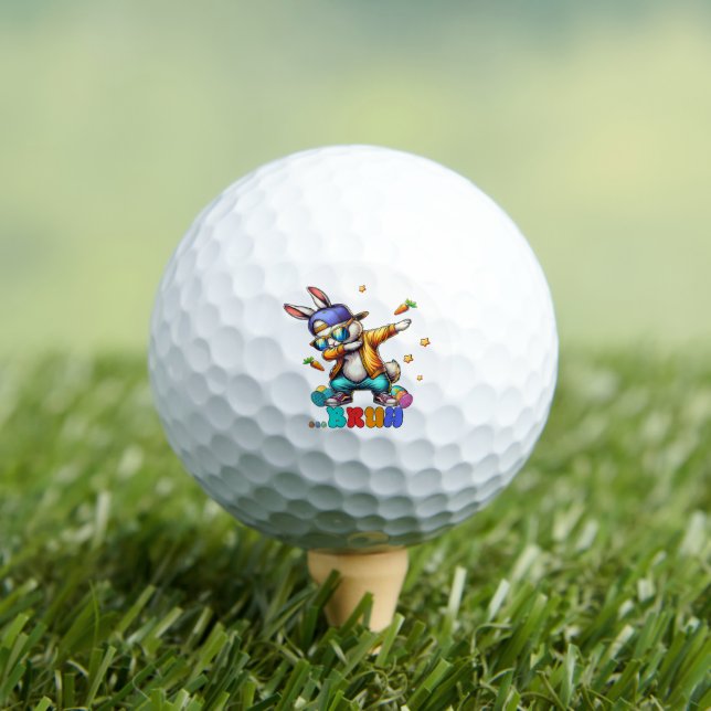 Bruh Dab Bunny Easter Funny Golf Balls (Insitu Tee)