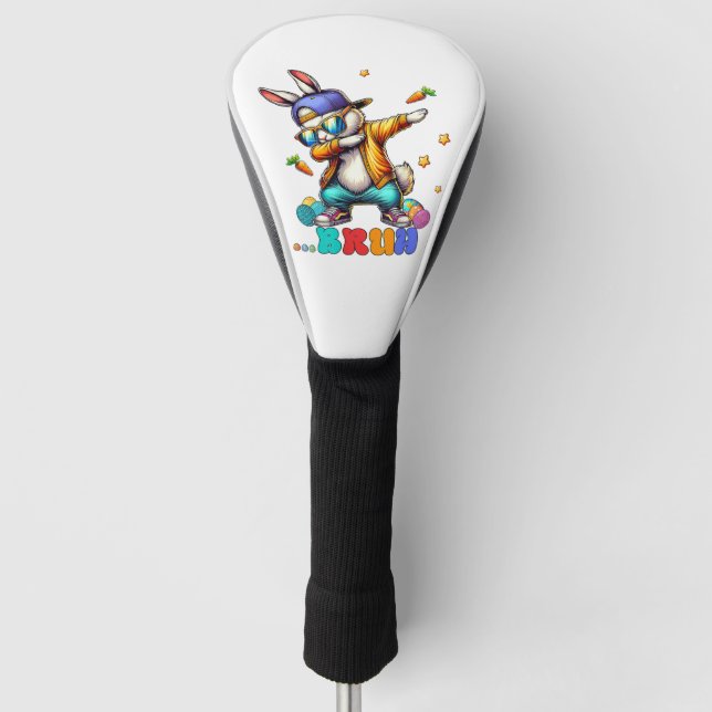 Bruh Dab Bunny Easter Funny Golf Head Cover (Front)