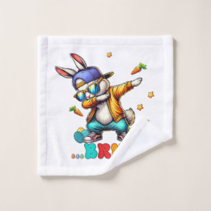 Bruh Dab Bunny Easter Funny Wash Cloth