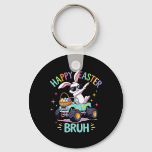 Bruh Dabbing Bunny Happy Easter Monster Truck Love Key Ring