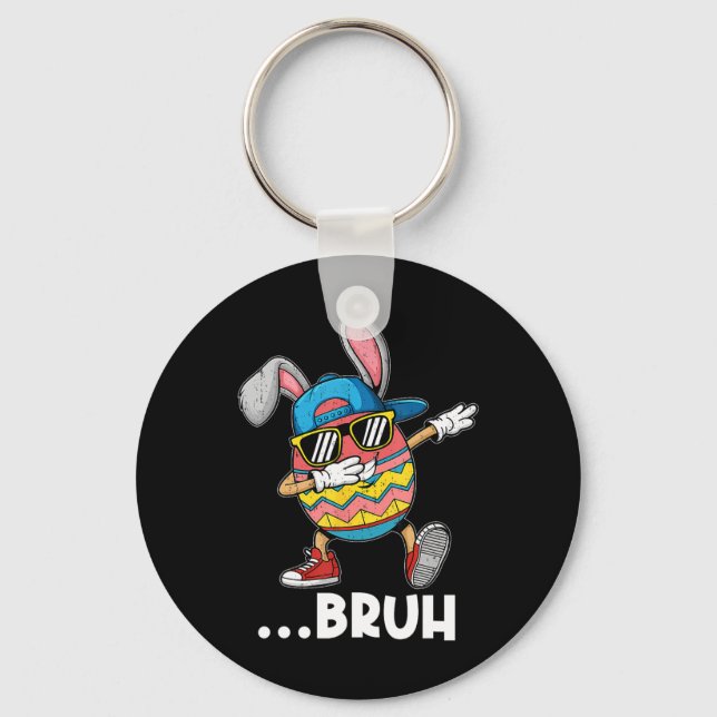 Bruh Dabbing Easter Egg Bunny Cute Dab Dance Boys  Key Ring (Front)