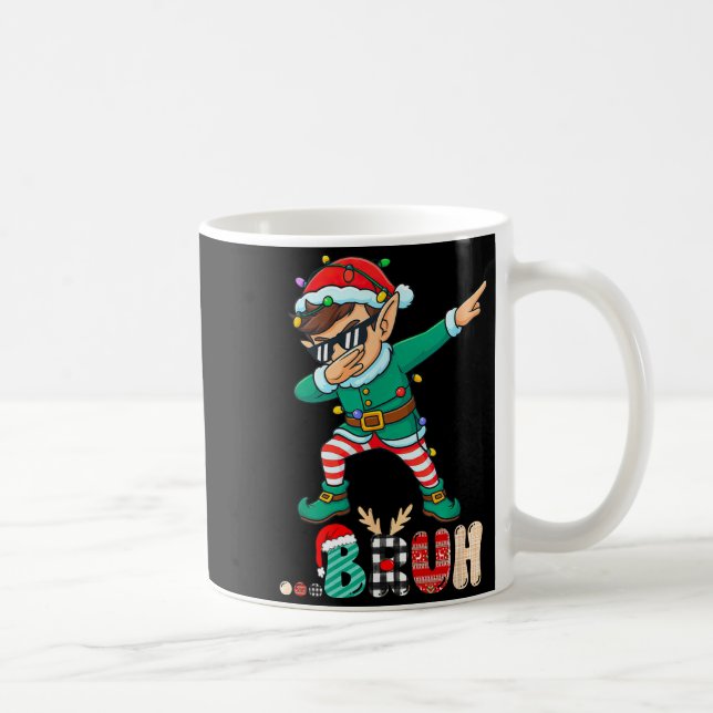 Bruh Dabbing Elf Funny Kids Boys Mens Christmas Ma Coffee Mug (Right)