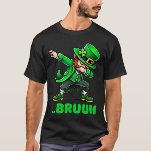 Bruh Dabbing Leprechaunn Funny St Patricks Day Ret T-Shirt