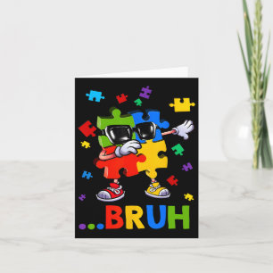 Bruh Dabbing Puzzle Autism Awareness Teens Boys Ki Card