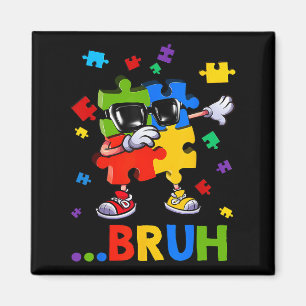 Bruh Dabbing Puzzle Autism Awareness Teens Boys Ki Magnet