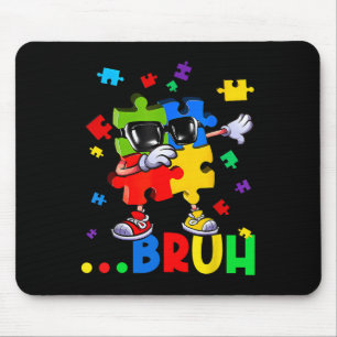 Bruh Dabbing Puzzle Autism Awareness Teens Boys Ki Mouse Pad