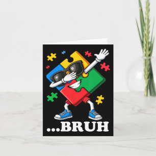 Bruh Dabbing Puzzle Funny Kids Boys Mens Autism Card
